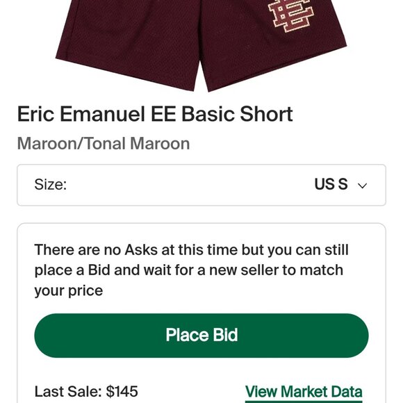 Like new Eric Emanuel maroon mesh shorts - Picture 2 of 2